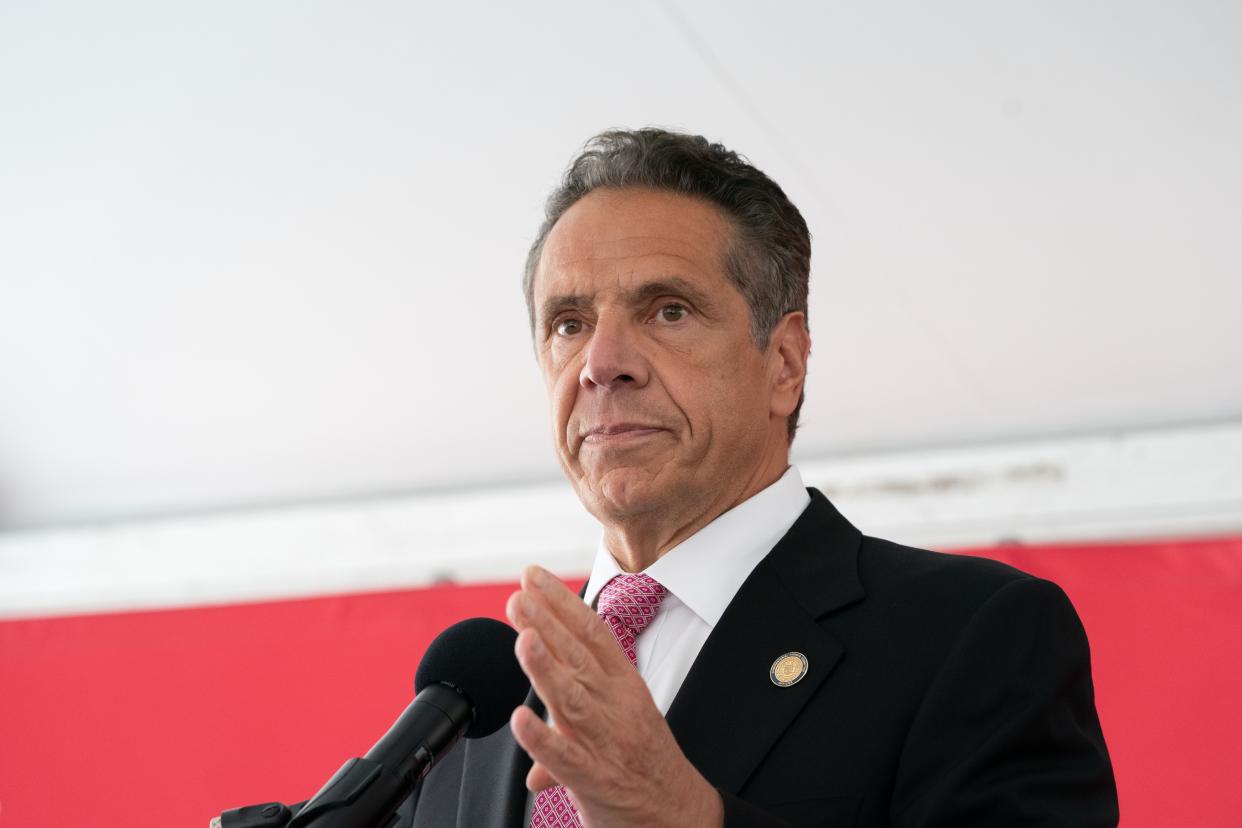 Governor Andrew Cuomo speaks at the kickoff event for construction of the National Urban League Empowerment Center in Harlem.