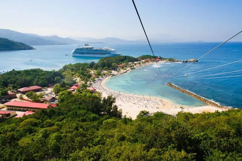 Zip line in Labadee island