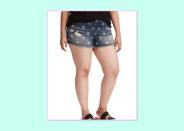 <p>$43, <a rel="nofollow noopener" href="http://www.torrid.com/product/torrid-skinny-short-shorts---dark-wash-star-print-with-ripped-destruction/10809932.html?cgid=bottoms-shorts-all#start=37" target="_blank" data-ylk="slk:Torrid;elm:context_link;itc:0;sec:content-canvas" class="link ">Torrid</a> </p>