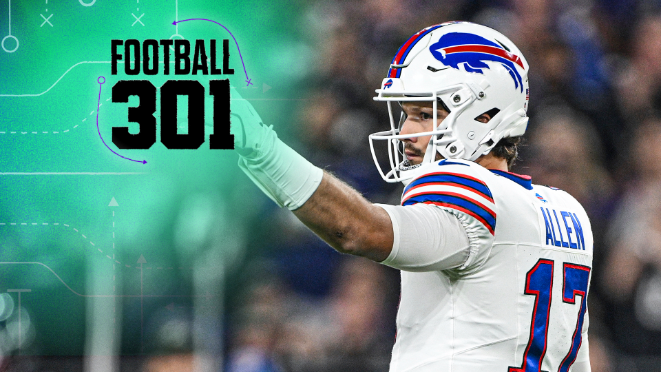 Buffalo Bills quarterback Josh Allen (17) gestures during the first half of an NFL football game against the Baltimore Ravens, Sunday, Sept. 29, 2024, in Baltimore. (AP Photo/Terrance Williams)