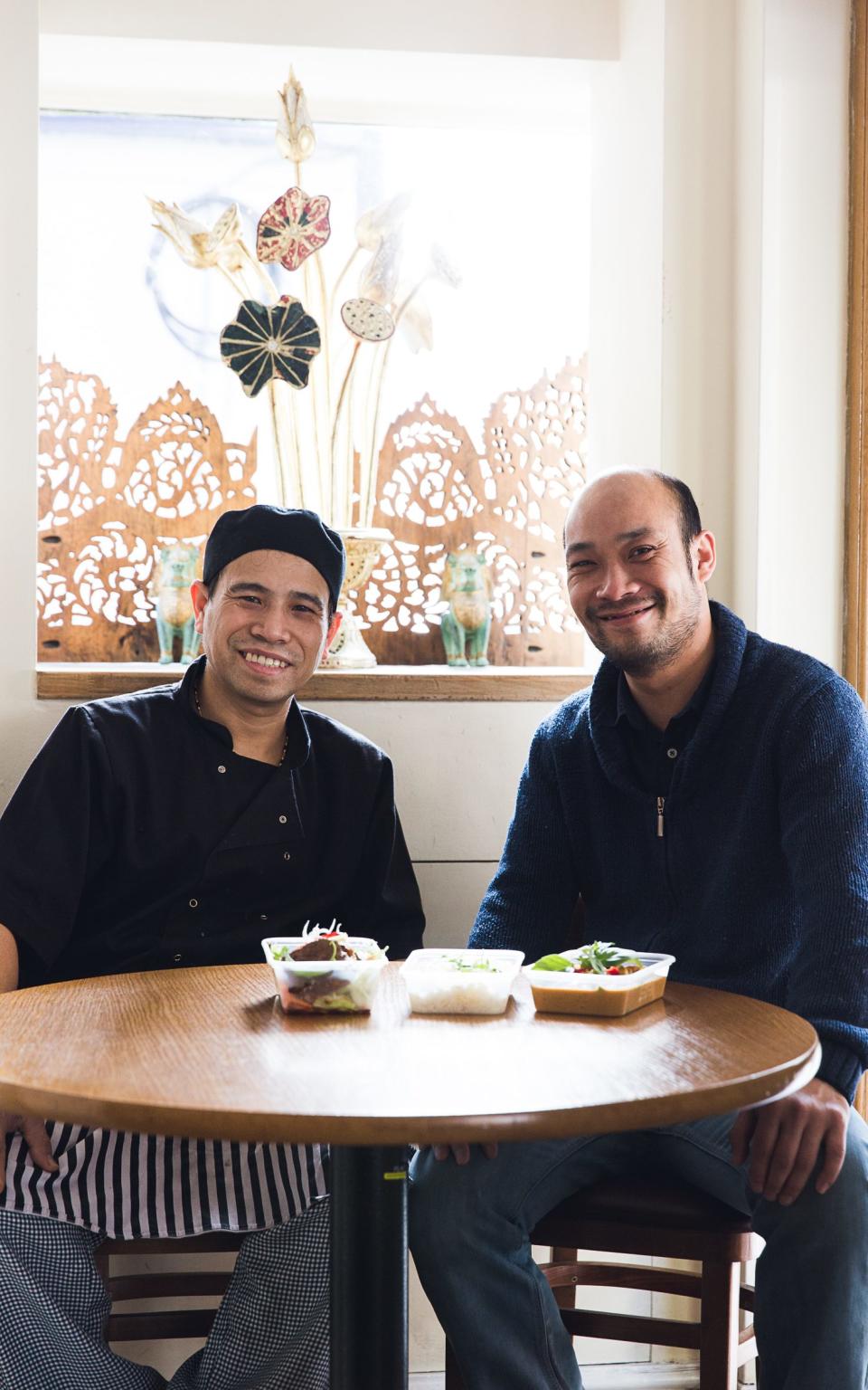 Thai Metro's head chef, Ekkachai Somboonsarn, and manager - Credit: Hungry House