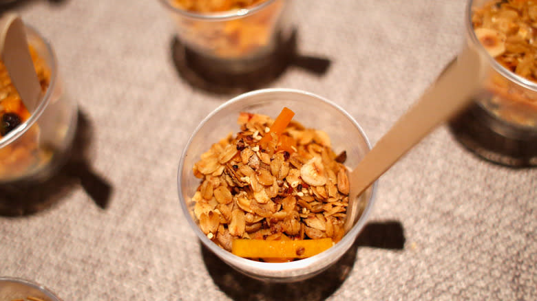 Granola cups with spoons