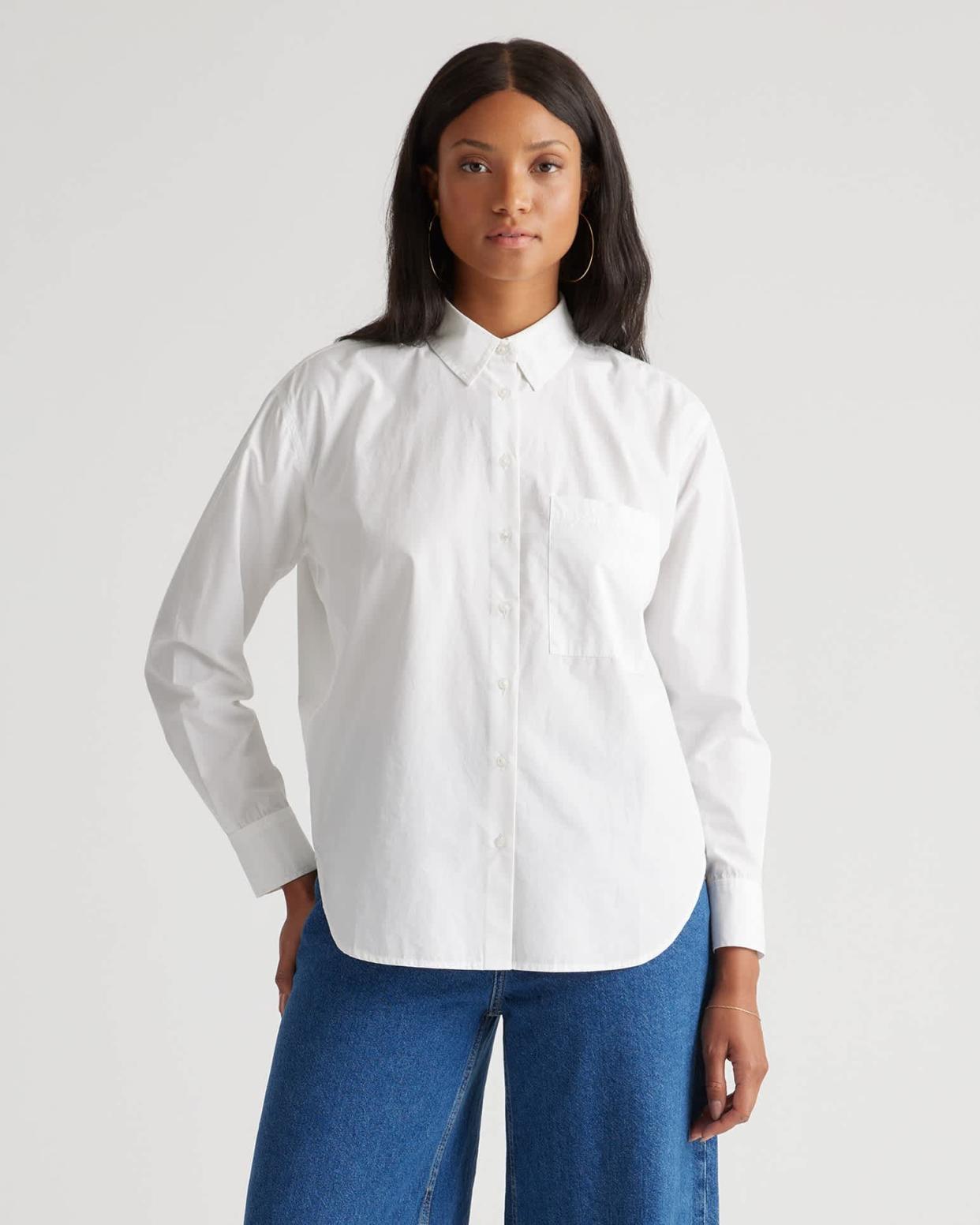 <p><a href="https://go.redirectingat.com?id=74968X1596630&url=https%3A%2F%2Fwww.quince.com%2Fwomen%2Forganic-cotton-poplin-long-sleeve-boyfriend-shirt&sref=https%3A%2F%2Fwww.cosmopolitan.com%2Fstyle-beauty%2Ffashion%2Fg46651630%2Fquince-review%2F" rel="nofollow noopener" target="_blank" data-ylk="slk:Shop Now;elm:context_link;itc:0;sec:content-canvas" class="link rapid-noclick-resp">Shop Now</a></p><p>100% Organic Cotton Poplin Long Sleeve Boyfriend Shirt</p><p>quince.com</p><p>$39.90</p>