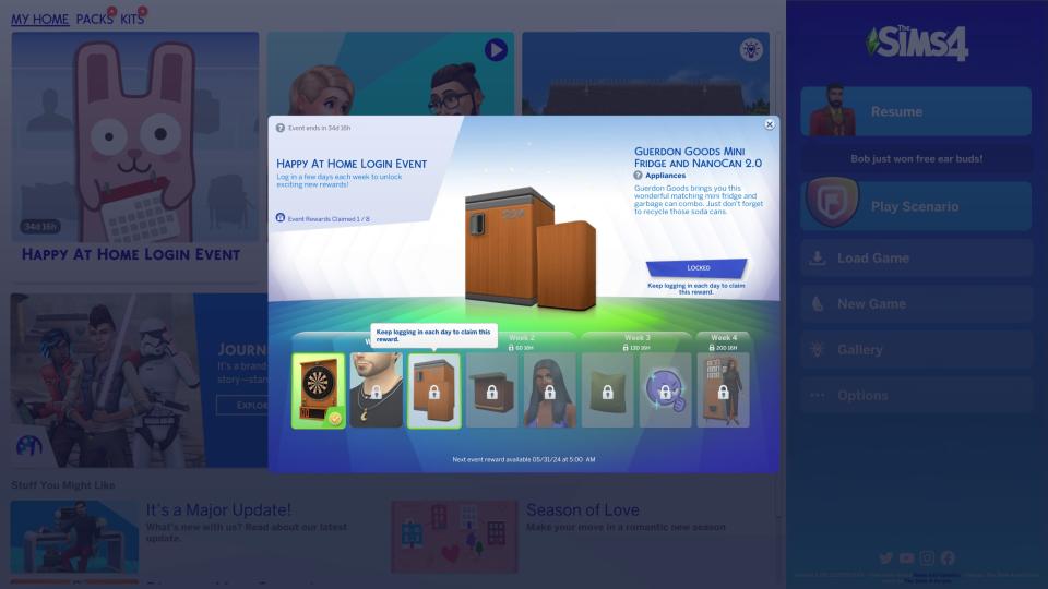 The Sims 4 - a pop up menu for the 