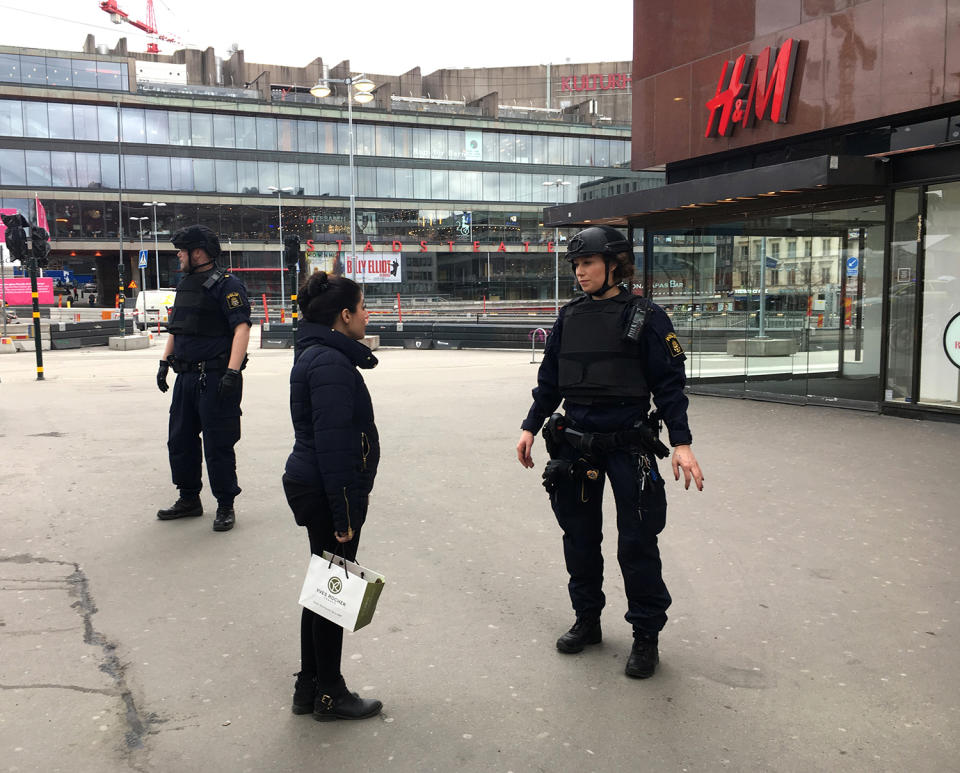 Truck rams into store in Stockholm