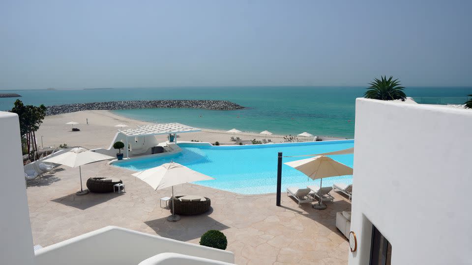 Anantara's new resort is designed to replicate the popular honeymoon destination of Santorini. - Ana De Oliva/CNN