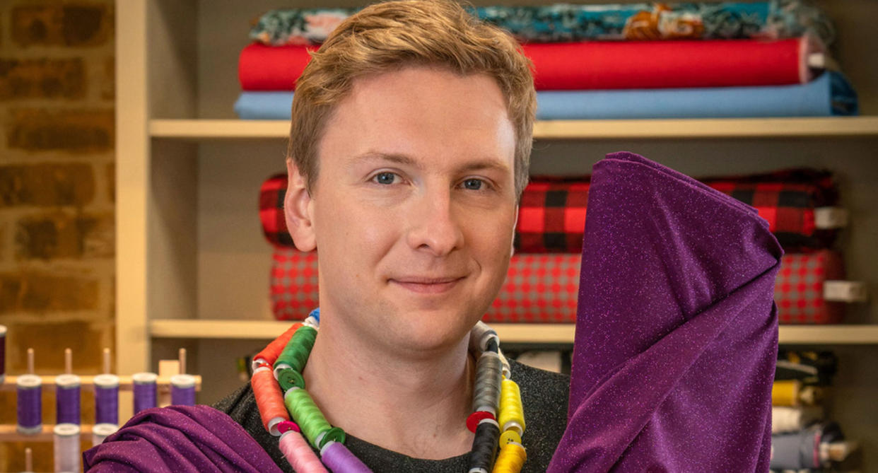 Joe Lycett as host of the The Great British Sewing Bee (BBC)