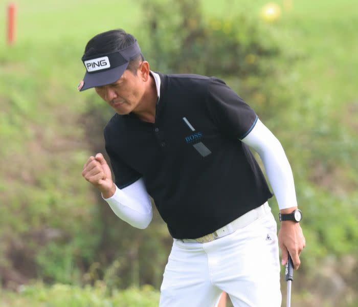 第二回合林文堂擊出66桿以(-9)暫並列第一。鍾豐榮攝影