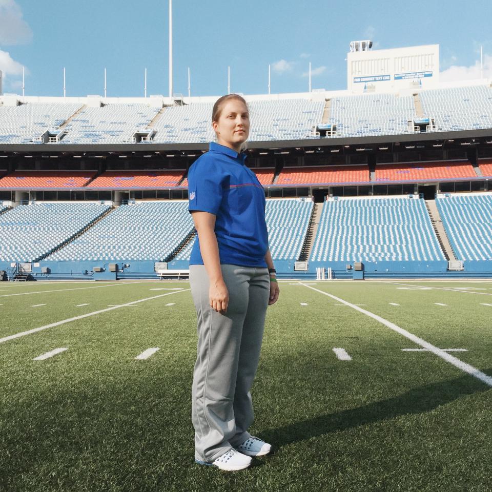 Portrait of Kathryn Smith, photographed at the New Era Field in Buffalo, NY, August 29, 2016.