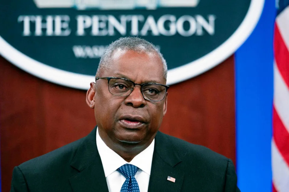 PHOTO: Secretary of Defense Lloyd Austin speaks at a virtual Ukraine Defense Contact Group (UDCG) meeting, Nov. 22, 2023, at the Pentagon. (Cliff Owen/AP, FILE)