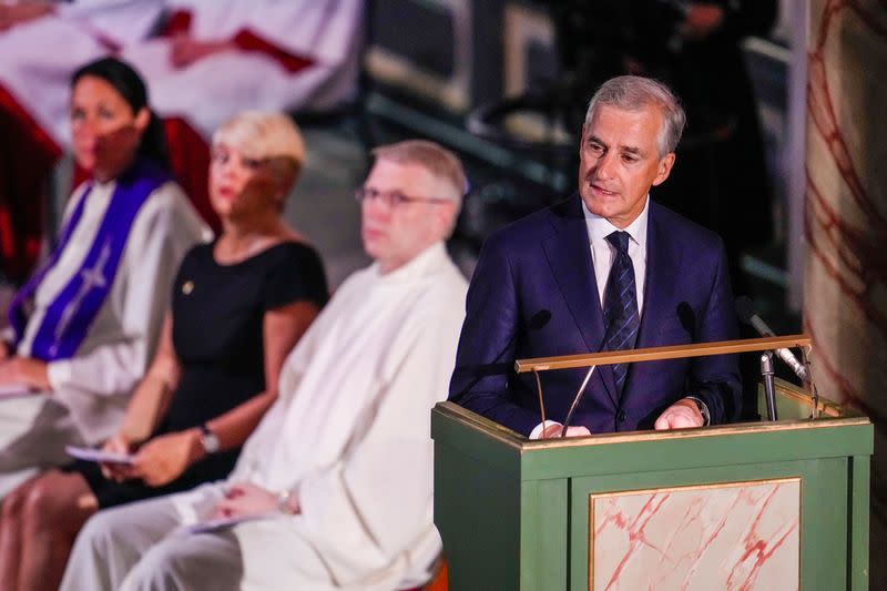 Memorial service after the shooting in Oslo