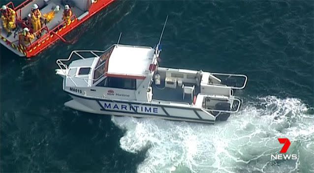 Search and rescue vessels arrive at the scene. Source: 7 News