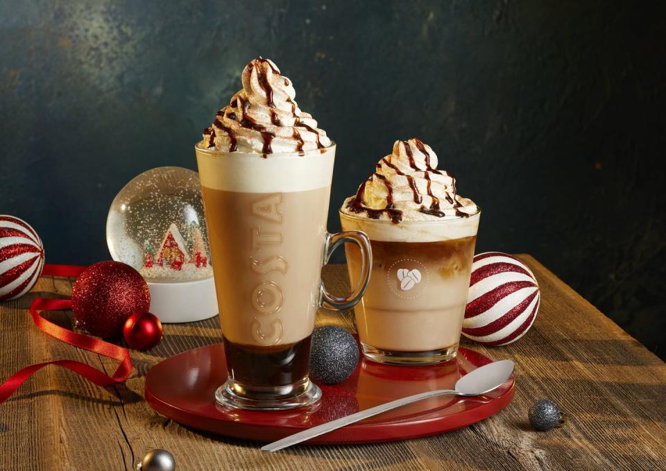 sticky toffee latte costa coffee christmas menu
