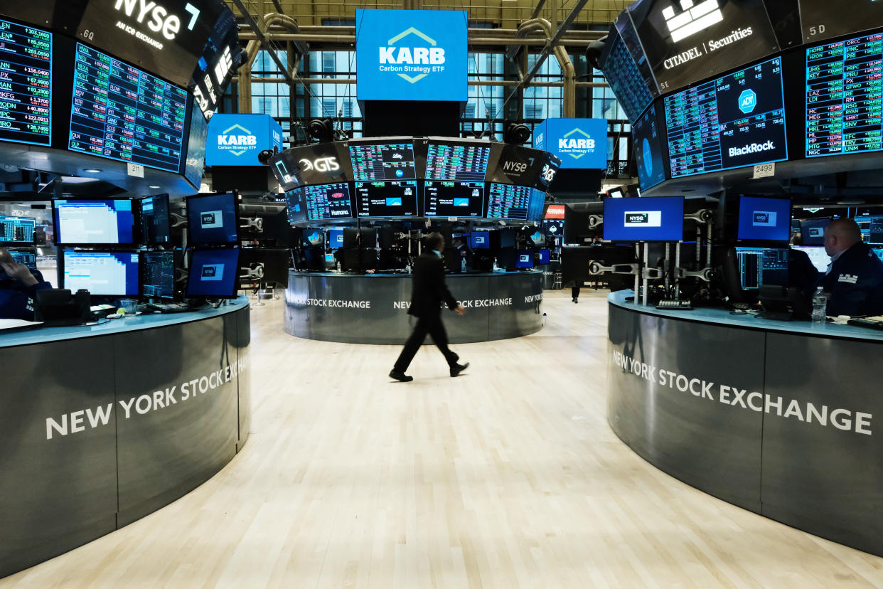 FTSE NEW YORK, NEW YORK - FEBRUARY 07: Traders work on the floor of the New York Stock Exchange (NYSE) on February 07, 2023 in New York City. Following remarks by Federal Reserve Chair Jerome Powell that U.S. inflation has started easing, stocks surged on Tuesday with the Dow Jones Industrial Average adding 265.67 points, or 0.78%. (Photo by Spencer Platt/Getty Images)