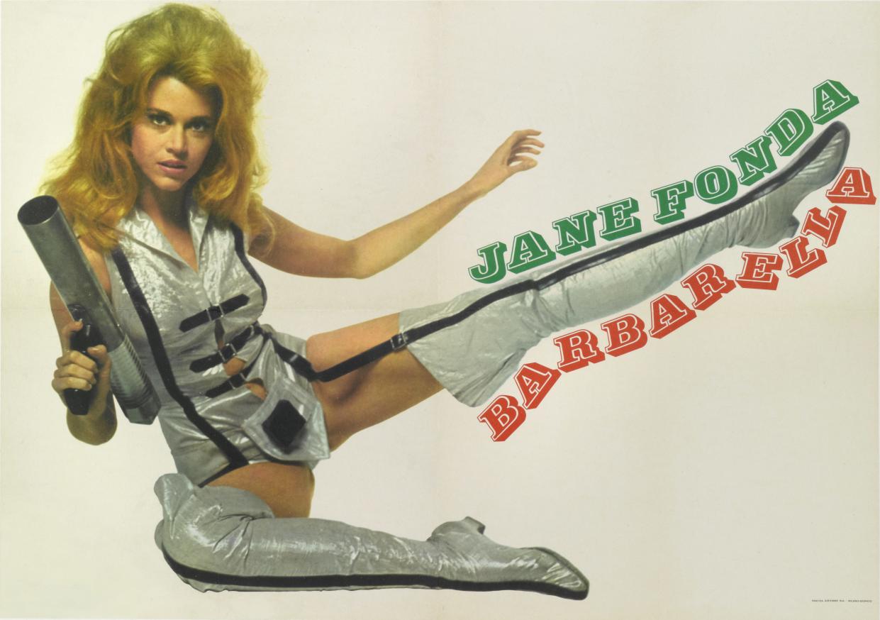 Actress Jane Fonda appears on an Italian poster for Barbarella