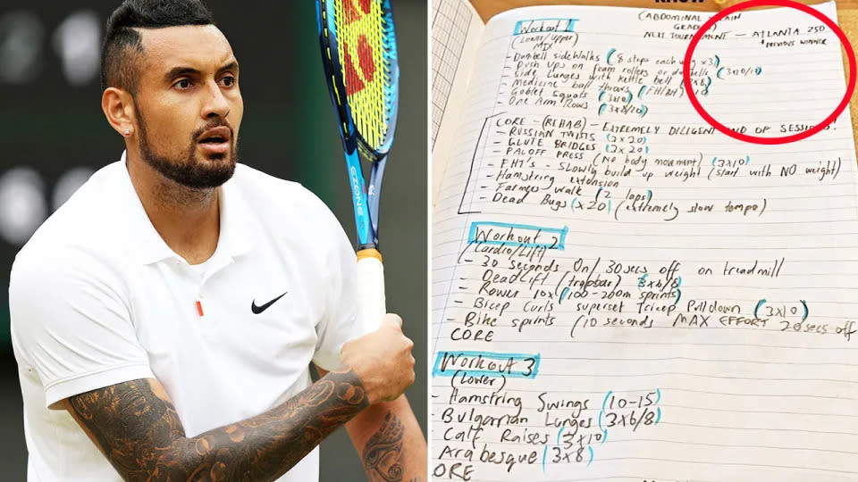 Seen here, the Nick Kyrgios note that all but confirmed his intention to play in Atlanta rather than the Olympics.