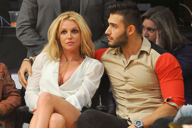 <p>Allen Berezovsky/Getty</p> Britney Spears and Sam Asghari