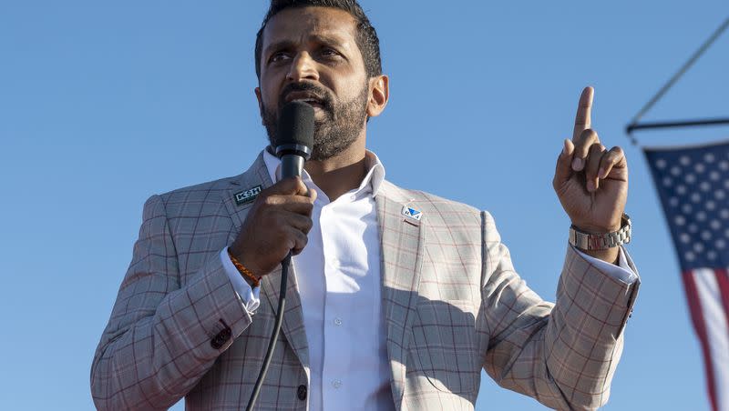 Kash Patel, former chief of staff for President Donald Trump, speaks at a rally in Minden, Nev., on Oct. 8, 2022. Patel was in Utah on Friday, Dec. 1, 2023, campaigning for Trent Staggs.