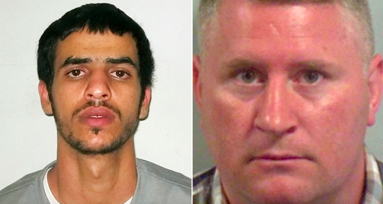 <em>Iraqi asylum seeker Nasir Muhsen (left) is alleged to have attacked Paul Golding (right) in prison (PA)</em>