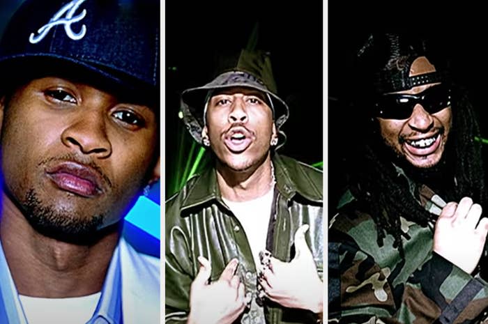 Usher, Ludacris and Lil Jon sing in the "Yeah!" music video