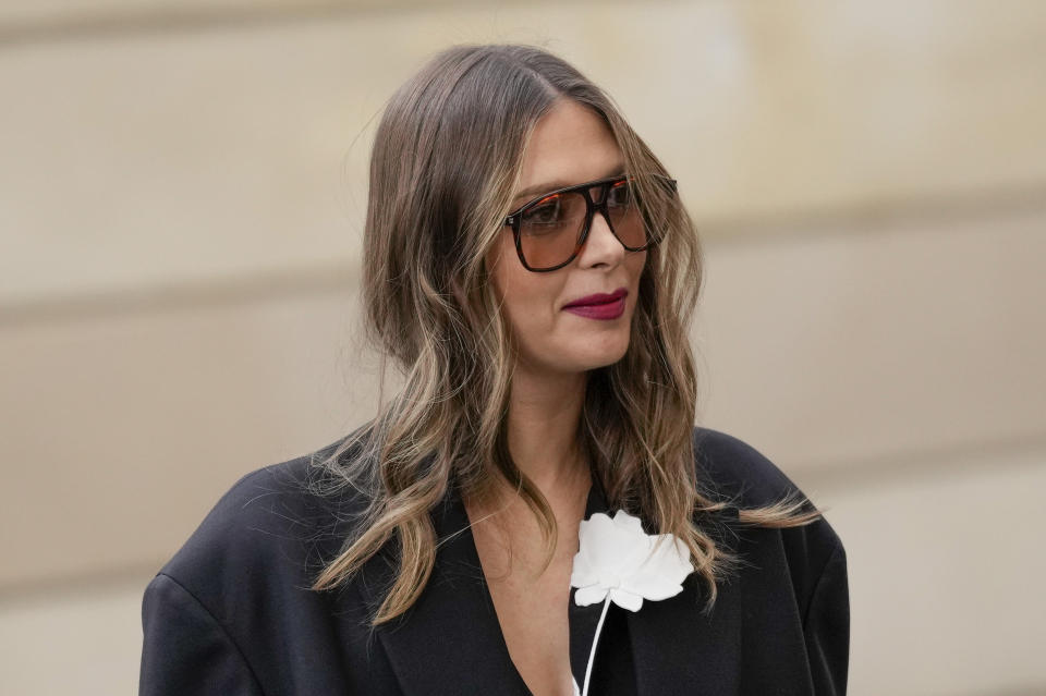 Maria Sharapova arrives for the Valentino Fall/Winter 2024-2025 ready-to-wear collection presented Sunday, March 3, 2024 in Paris. (Photo by Scott A Garfitt/Invision/AP)