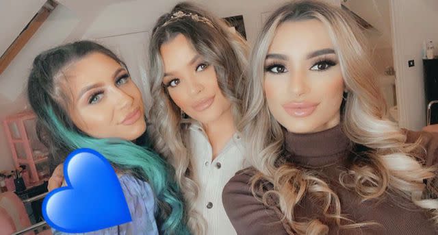 <p>Walihya Malik Instagram</p> Waliyha Malik posts with her sisters Safaa and Doniya in February 2021.