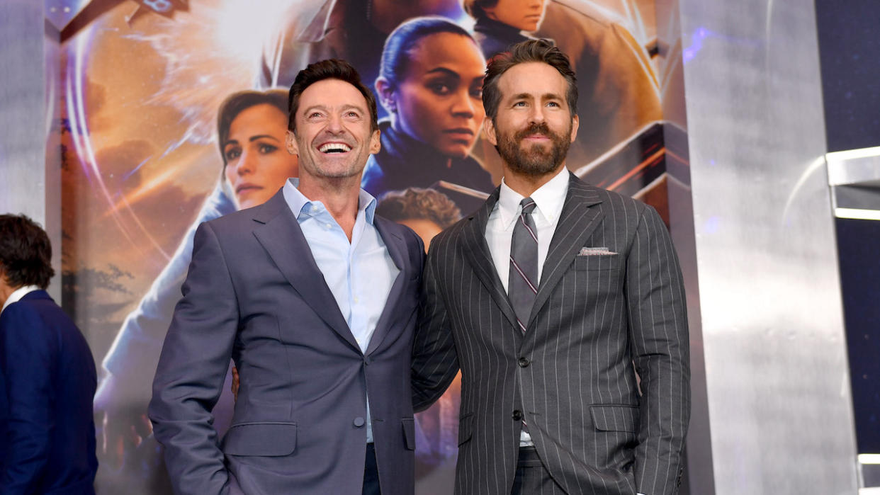  Hugh Jackman and Ryan Reynolds at the premiere of The Adam Project. 