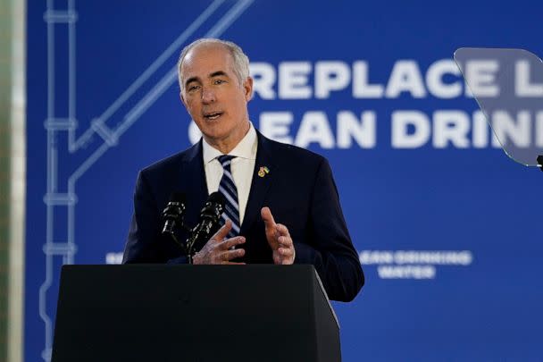 PHOTO: Senator Bob Casey delivers remarks at the Belmont Water Treatment Center during a visit to Philadelphia, Pennsylvania, February 3, 2023. (Elizabeth Frantz/Reuters, FILE)