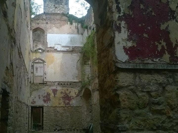 the crumbling interior of gwrych castle