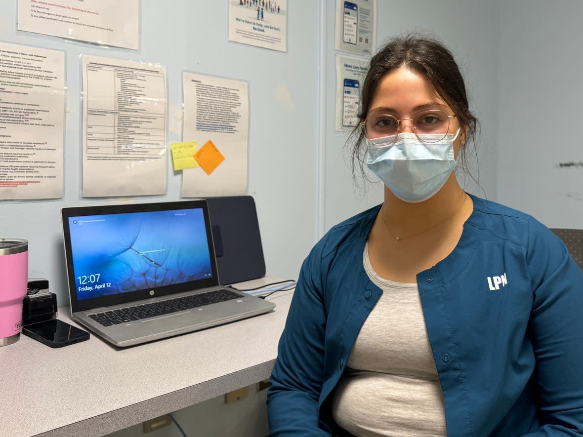 Samantha Langer is a licensed practical nurse at Twin Oaks Memorial Hospital in Musquodoboit Harbour, N.S. (Galen McRae/CBC - image credit)