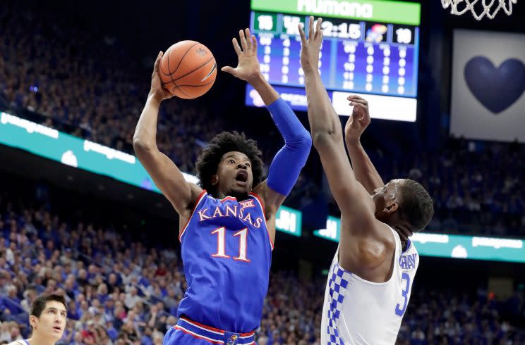 Josh Jackson and Frank Mason led Kansas to an impressive — and somewhat surprising — win over Kentucky. (Getty)