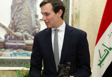 U.S. President Donald Trump's son-in-law and senior advisor Jared Kushner visits Iraq's Defence Minister Erfan al-Hiyali in Baghdad, Iraq April 3, 2017. REUTERS/Stringer