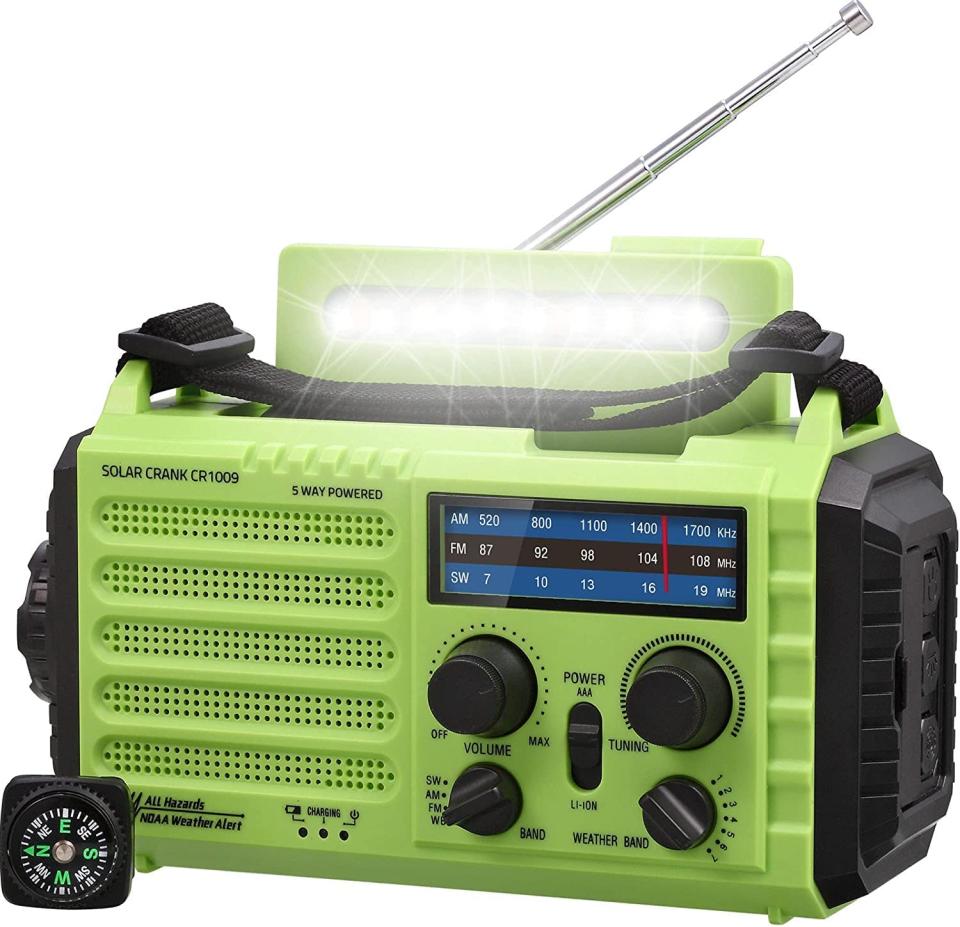 5-Way Powered Emergency Weather Radio. Image via Amazon.