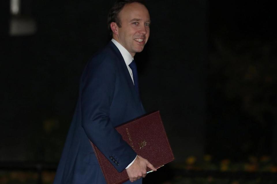 Health Secretary Matt Hancock at No10 (REUTERS)