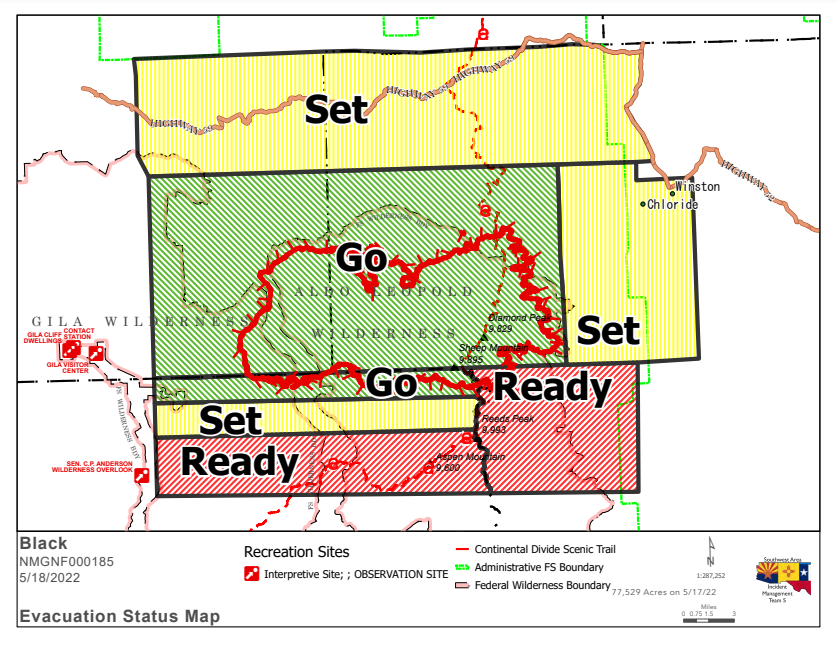 The U.S. Forest Service announced evacuation orders in place for communities surrounding the Black Fire in the Gila National Forest Wednesday, May 18, 2022.