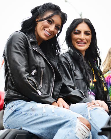 <p>Chelsea Guglielmino/WireImage</p> Toni Cassano and Daria Berenato (Sonya Deville) in the 2023 LA Pride Parade