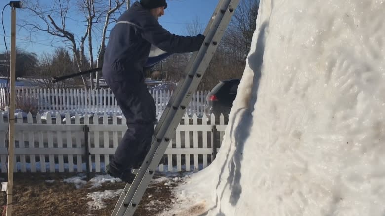 New Ross man builds giant igloo using snow, water — and kitty litter boxes