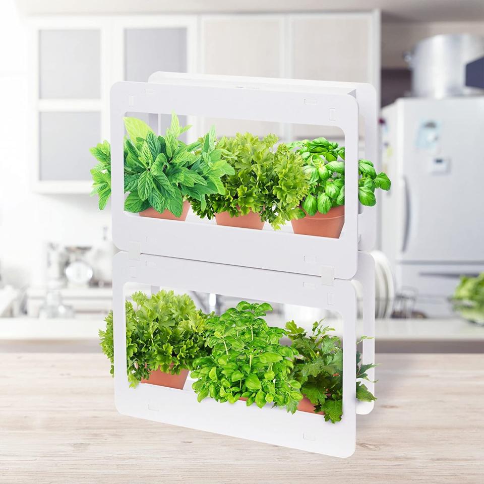 A stackable indoor vertical garden