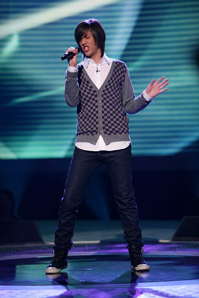 Danny Noriega performs as one of the top 20 contestants on the 7th season of American Idol.