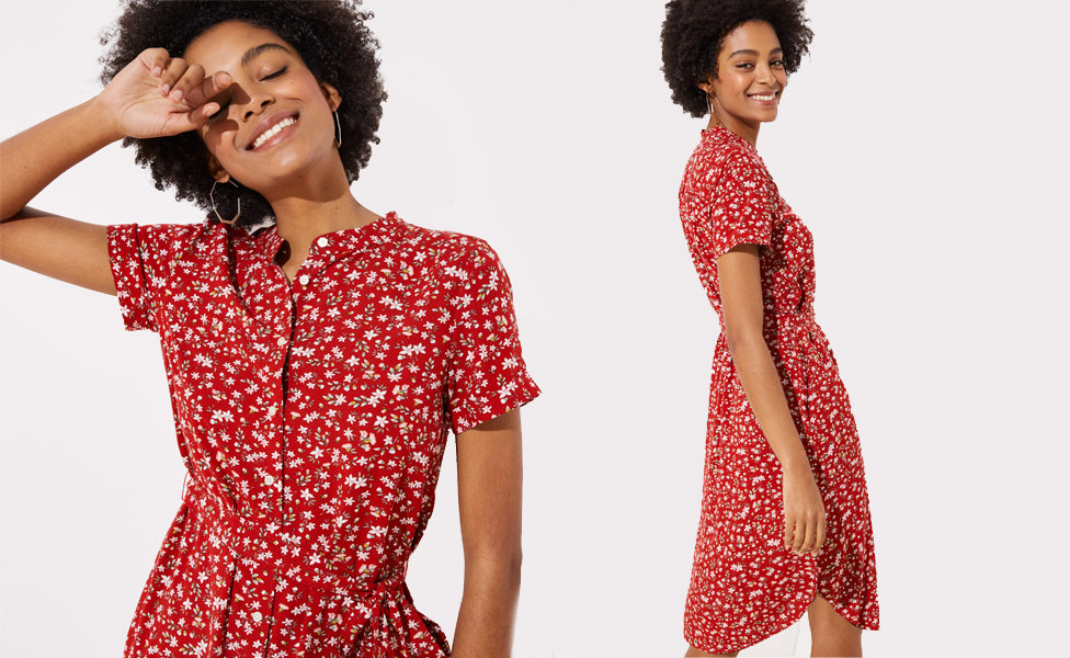 Loft's floral tie-waist shirtdress is a best-seller — and perfect for summer. (Photo: Loft)