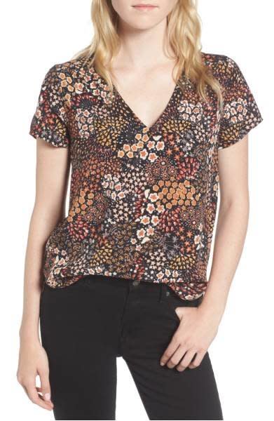 Shop it <a href="http://shop.nordstrom.com/s/hinge-floral-v-neck-top/4717240?origin=keywordsearch-personalizedsort&amp;fashioncolor=BLACK%20FLORAL%20COLLAGE" target="_blank"><strong>here</strong></a>.