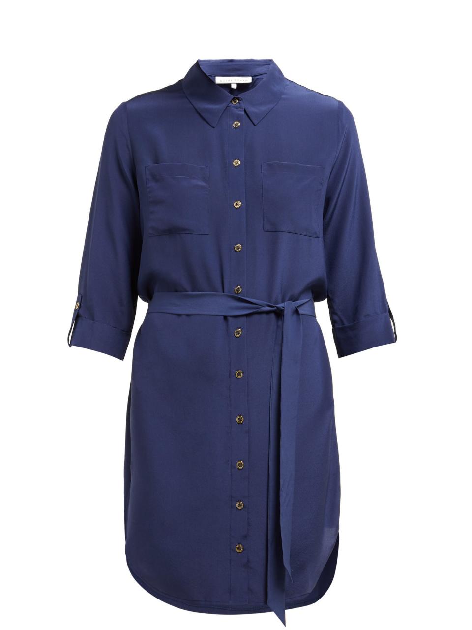 Heidi Klein Point-collar silk shirtdress 