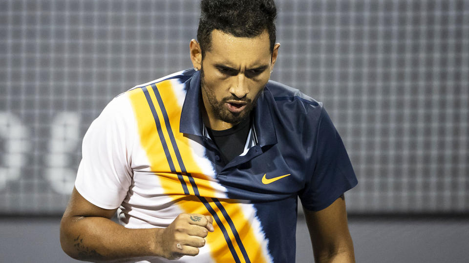 Nick Kyrgios celebrates. Image: Getty