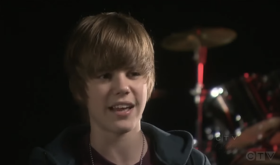 Close-up of Justin from the video
