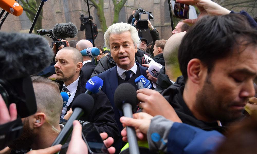 Geert Wilders, the leader of the PVV, launches his 2017 election campaign in Spijkenisse. 