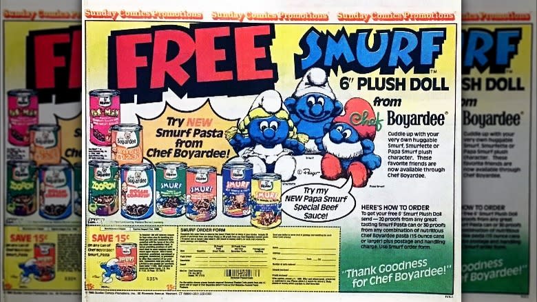 Chef Boyardee Smurfs doll ad