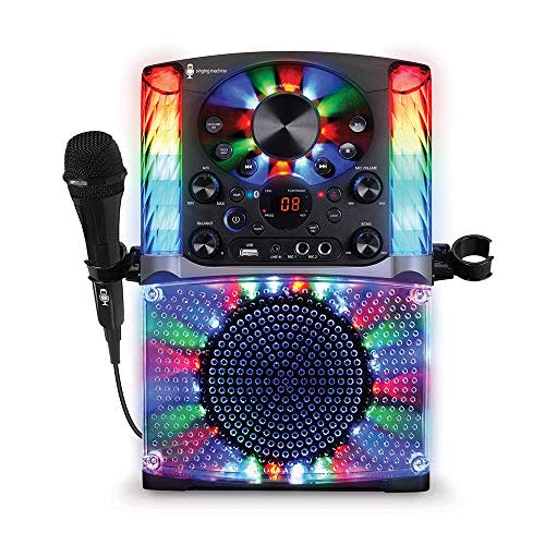 Singing Machine SML625BTBKD Karaoke Machine, Portable Bluetooth CD+G Karaoke System, Black