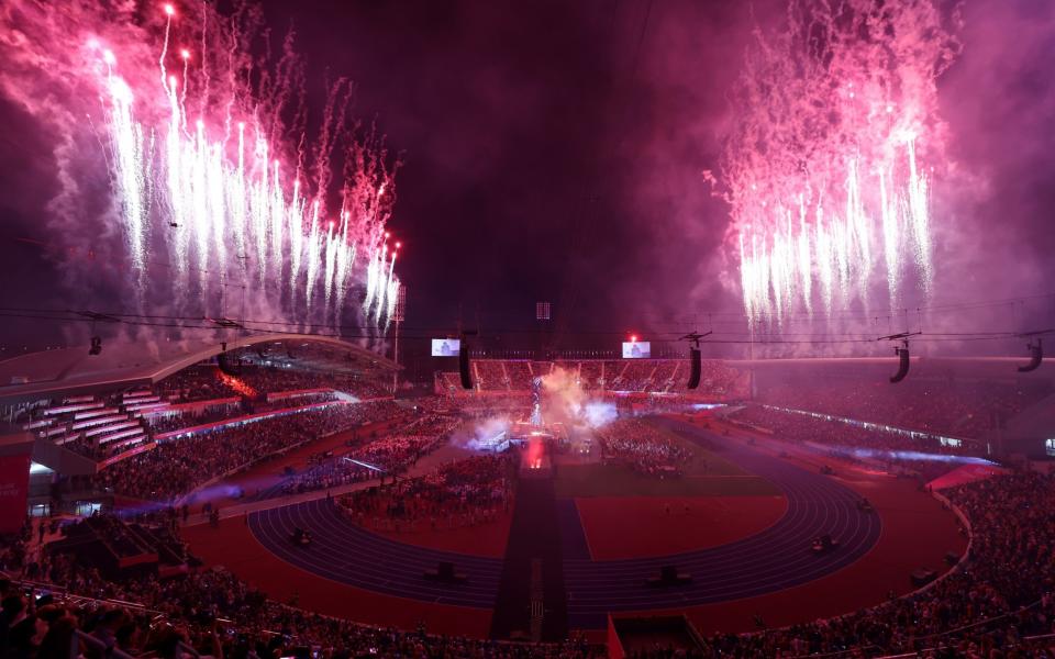 The ceremony was filled with fireworks and flames - Getty Images