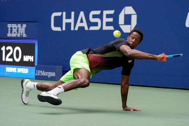 Gael Monfils, 34, showed all his flexibility during his second-round win over Steve Johnson