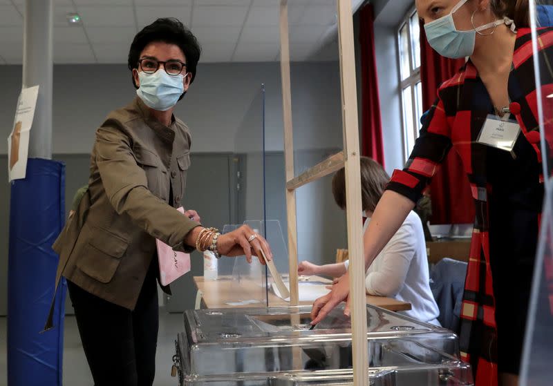 Member of the French right-wing Les Republicains (LR) party Rachida Dati takes part in the second round of mayoral elections in Paris